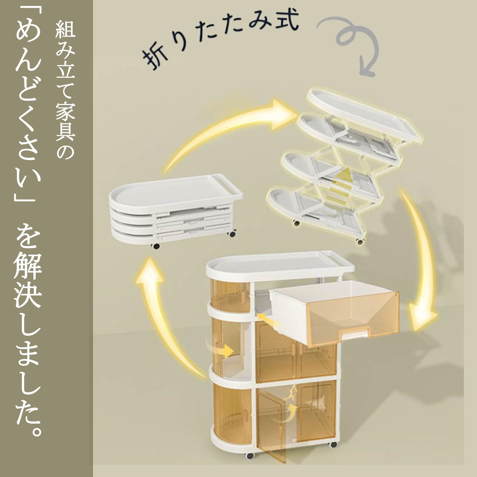 Amazon.co.jp: SUKIZUKI ベビーワゴン 折りたたみ キャスタワゴン